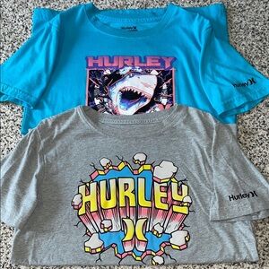Hurley Kids Graphic T-Shirts - Blue and Gray